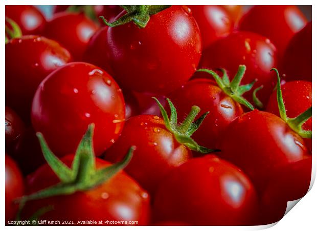 Fresh tomatoes Print by Cliff Kinch