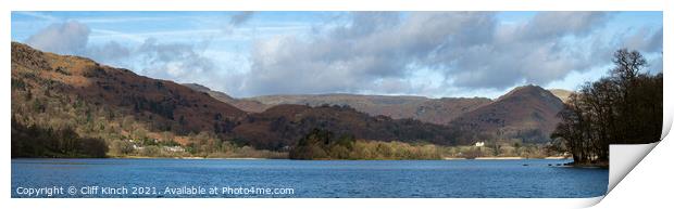 Majestic Grasmere Panorama Print by Cliff Kinch