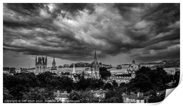 Moody Oxford Print by Cliff Kinch