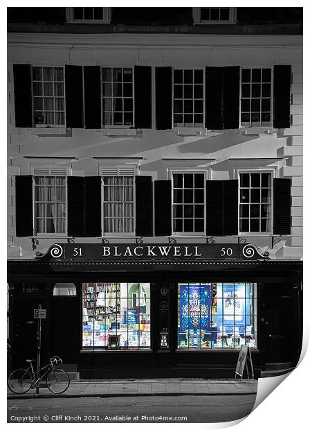 Blackwell's Oxford Print by Cliff Kinch