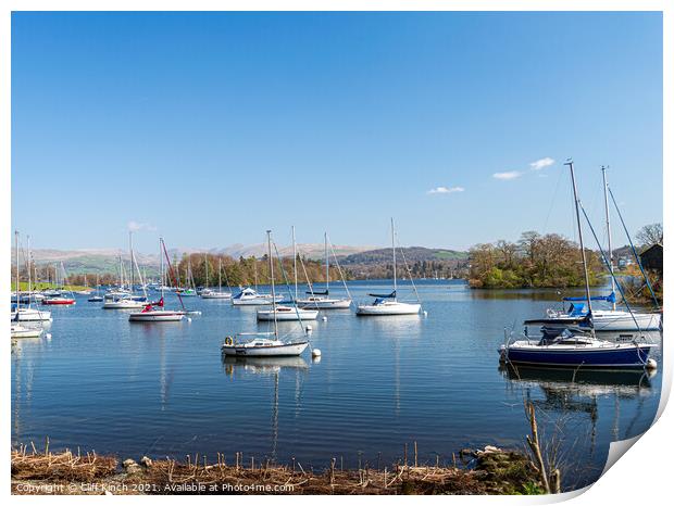 Peaceful Lake Windermere Print by Cliff Kinch