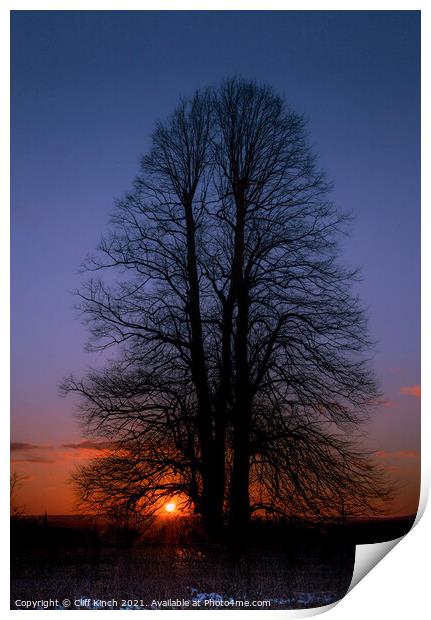Stillness of sunrise Print by Cliff Kinch