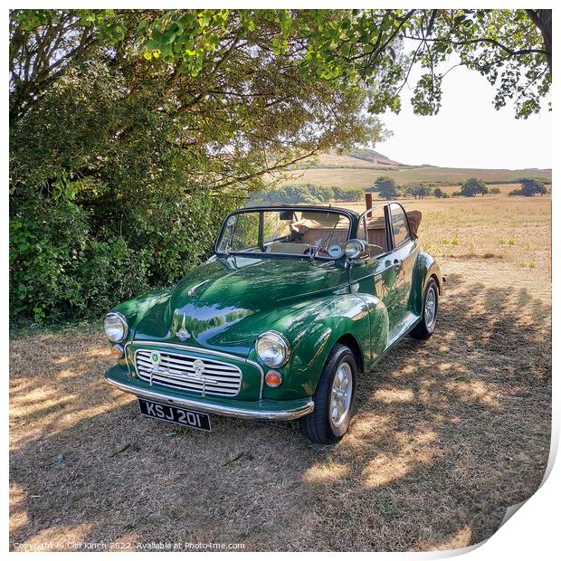 Vintage Morris Minor Convertible Print by Cliff Kinch