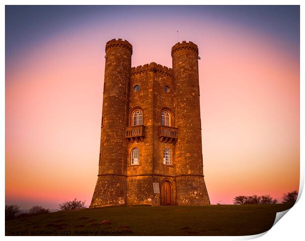 Evening grips Broadway Tower Print by Cliff Kinch