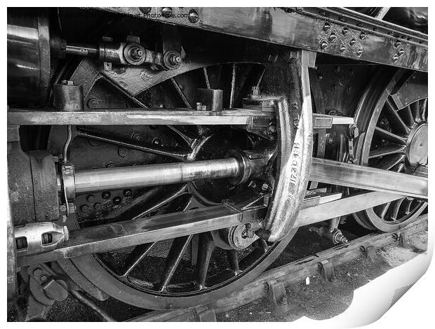 Train driving wheels  Print by Cliff Kinch