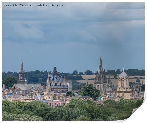 Oxfords dreaming spires Print by Cliff Kinch