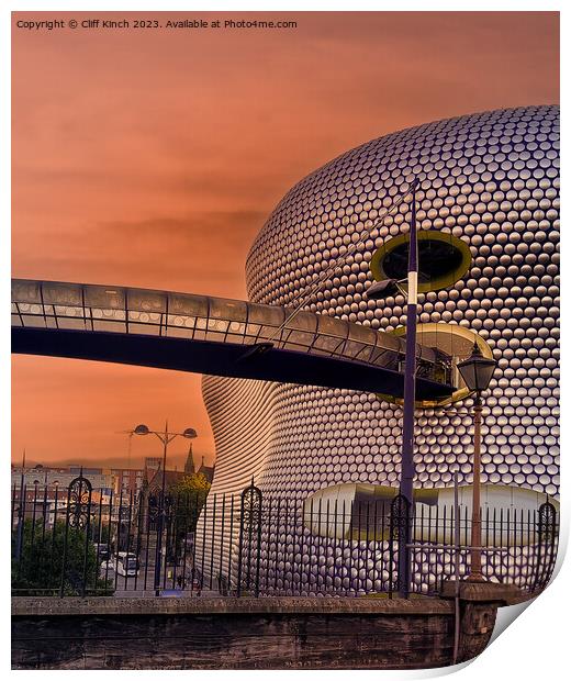 Sunset at the Birmingham Bull Ring  Print by Cliff Kinch