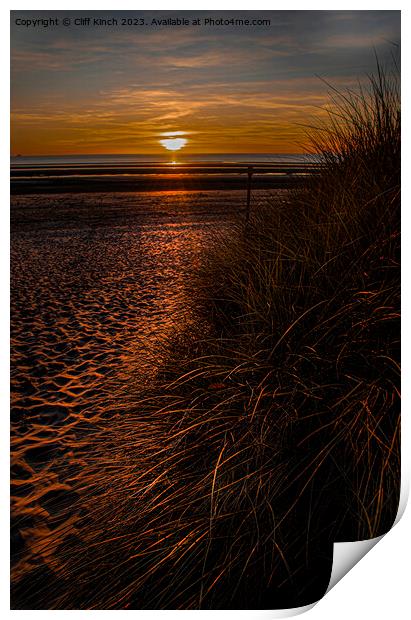 Sun and dunes Print by Cliff Kinch