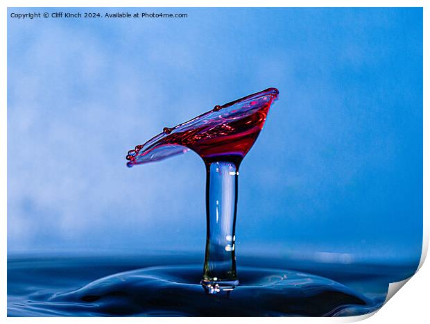 Water drop collision Print by Cliff Kinch