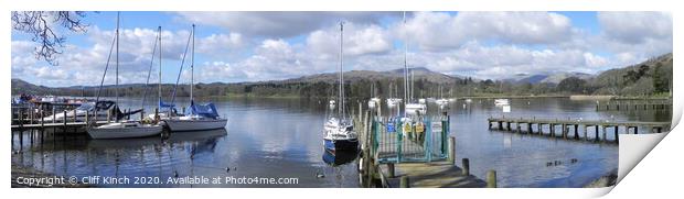 Panoramic View of Lake Windermere Print by Cliff Kinch
