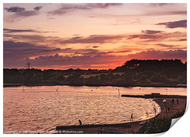 Sunset Lytchett Bay Dorset Print by Cliff Kinch