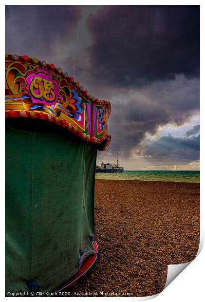 Brighton Beach Print by Cliff Kinch