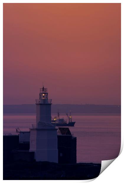Ships passing in the dawn Print by Andrew Fairclough