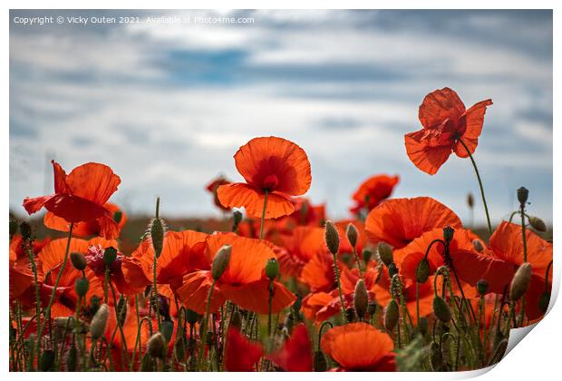 Field of poppies Print by Vicky Outen