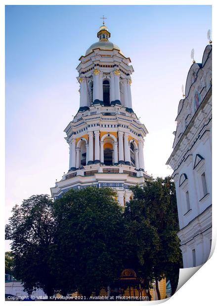 Great Lavra Bell Tower Print by Vitalii Kryvolapov