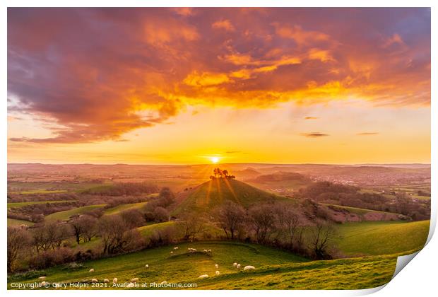 Colmer's Hill sunrise Print by Gary Holpin