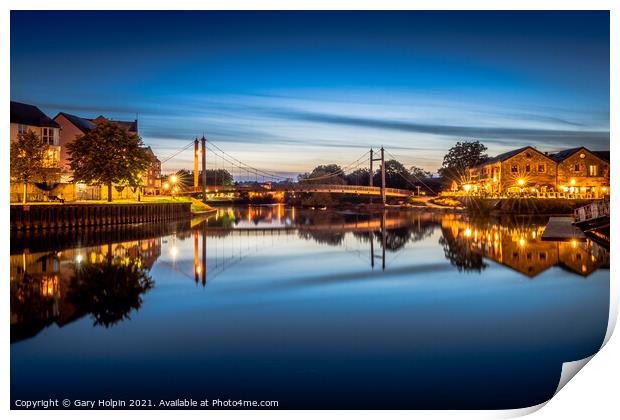 Exeter Quay at dusk Print by Gary Holpin