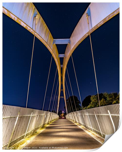 Redhayes Bridge Exeter at night Print by Gary Holpin