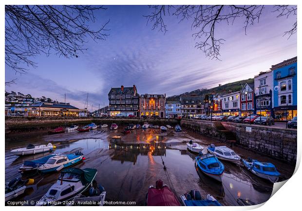 Dusk over Dartmouth harbour Print by Gary Holpin