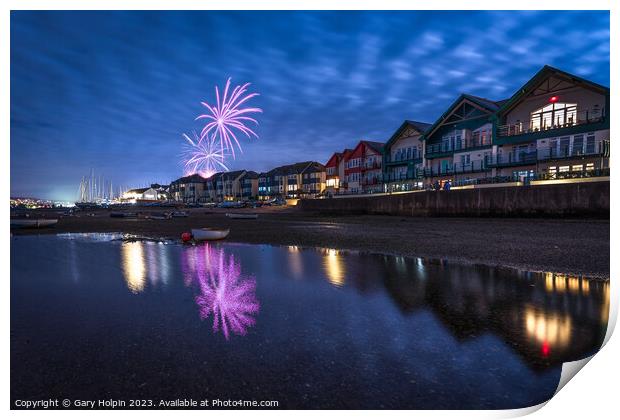 Fireworks over Exmouth  Print by Gary Holpin