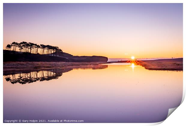 Sunrise over the River Otter at Budleigh Print by Gary Holpin