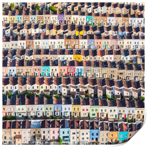 Colourful Houses of Bristol Print by Patrick Metcalfe