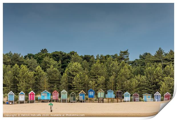 Beach Huts at Wells-next-the-Sea Print by Patrick Metcalfe