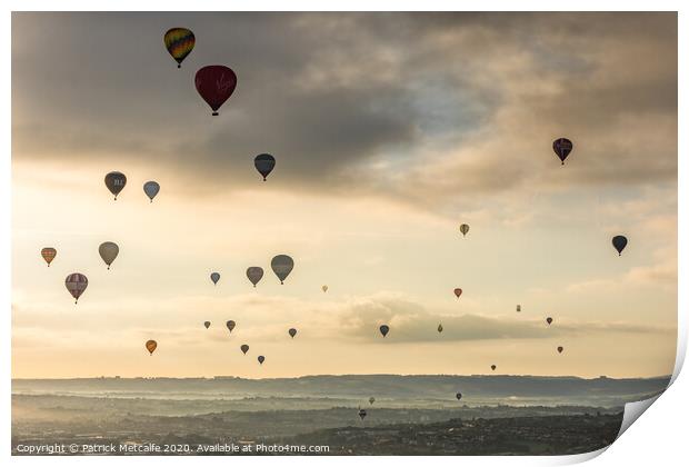 Sunrise Mass Balloon Ascent over Bristol Print by Patrick Metcalfe