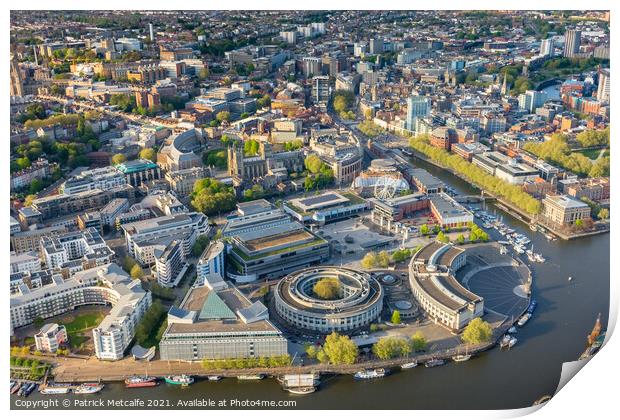 Bristol Harbourside from the Air Print by Patrick Metcalfe