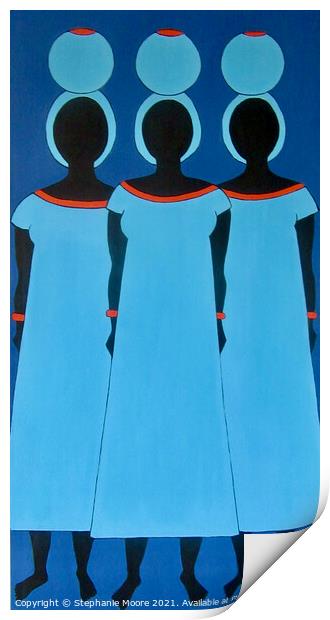 Caribbean Blue Print by Stephanie Moore