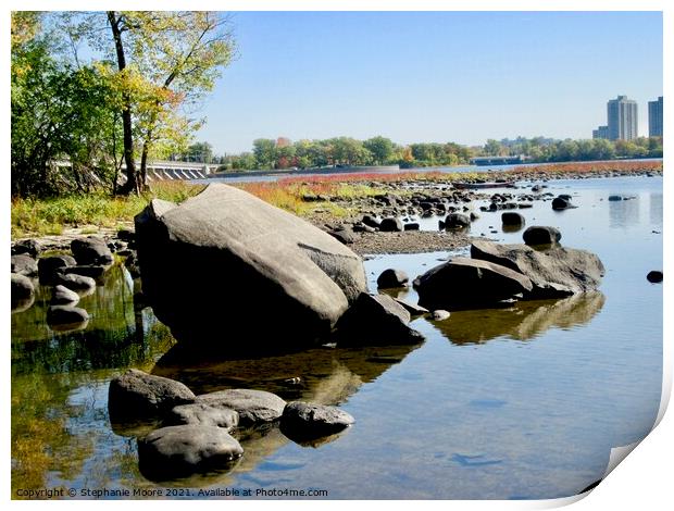 Ottawa River Rocks Print by Stephanie Moore