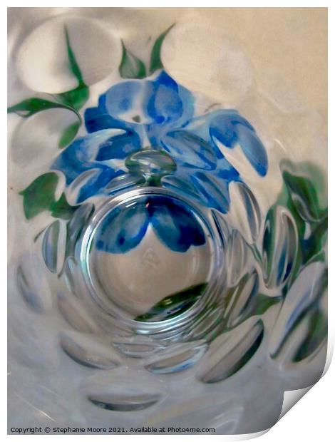 Abstract Blue Rose Print by Stephanie Moore
