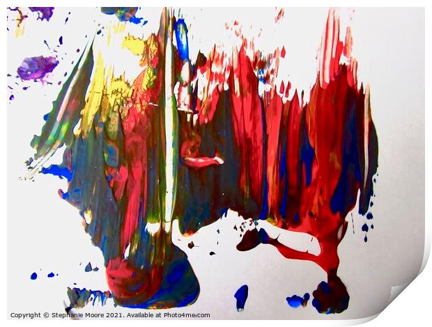 Colourful acrylic abstract Print by Stephanie Moore