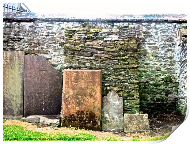 Ancient Gravestones Print by Stephanie Moore