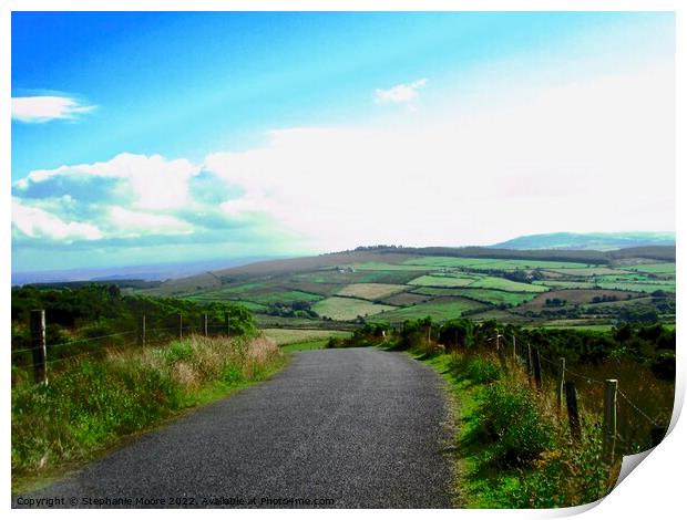 Lonely Irish road Print by Stephanie Moore