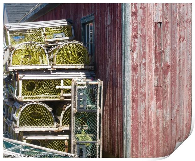 More lobster pots Print by Stephanie Moore