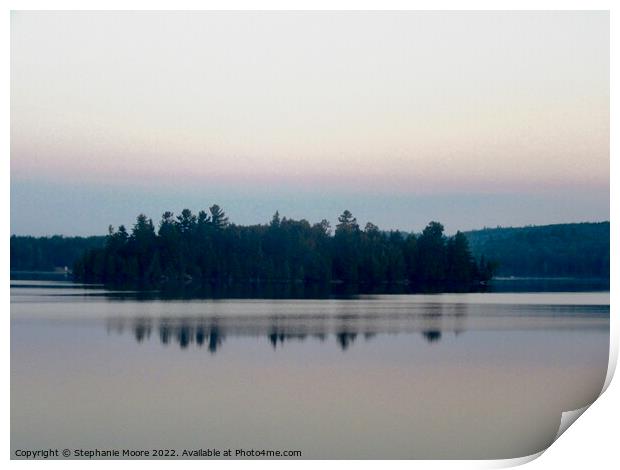 Early morning at the lake Print by Stephanie Moore