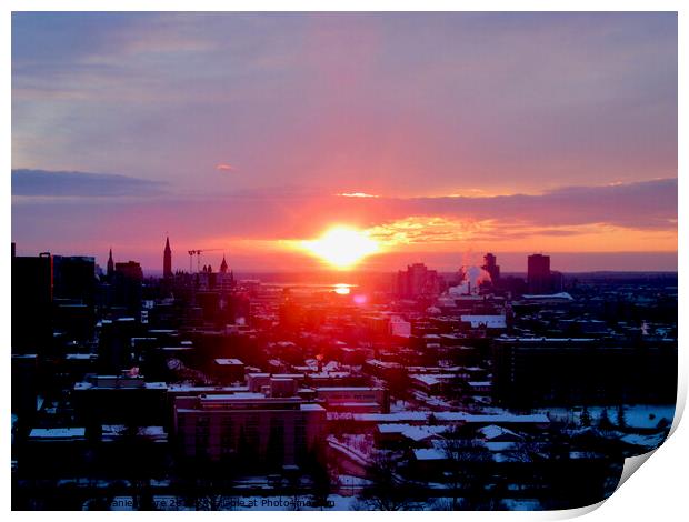 Winter Sunset Print by Stephanie Moore