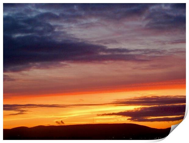 Sunset over the Gatineau Print by Stephanie Moore