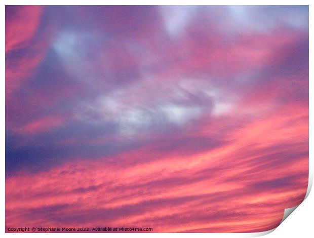 Pink Saturday Night Print by Stephanie Moore