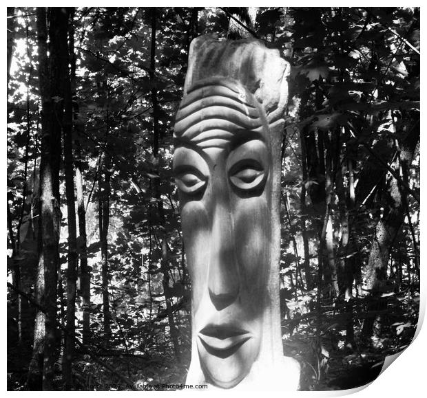 Sculpture from Zaire in b & w Print by Stephanie Moore