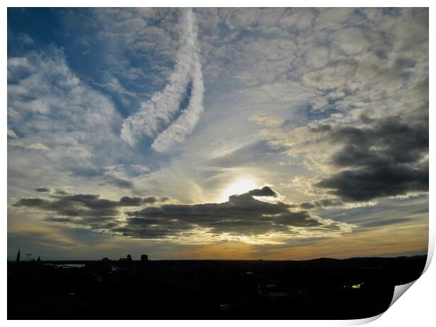 Dramatic Evening Sky Print by Stephanie Moore