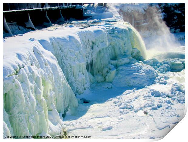 Frozen Rideau Falls Print by Stephanie Moore