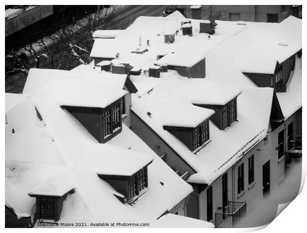 Snowy Rooftops Print by Stephanie Moore