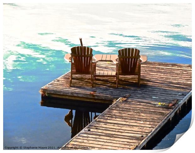 Sitting on the Dock Print by Stephanie Moore