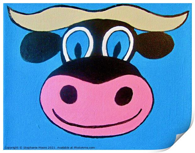 Smiling Cow Print by Stephanie Moore