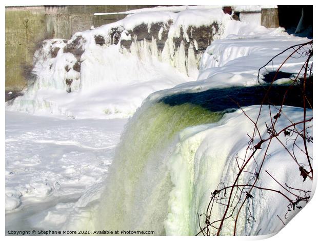 Frozen waterfall Print by Stephanie Moore