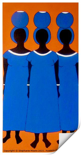 Caribbean Blue Print by Stephanie Moore