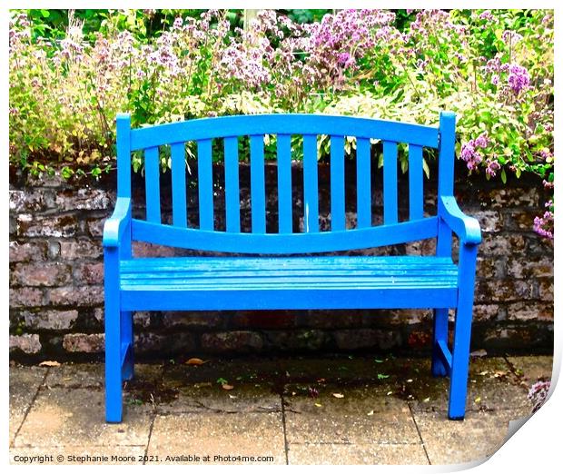 The Blue Bench Print by Stephanie Moore