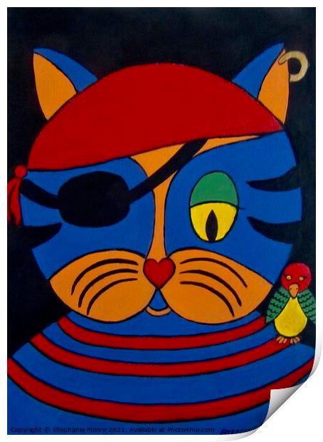 Pirate Cat Print by Stephanie Moore